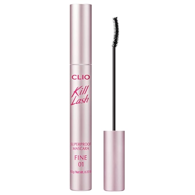 CLIO Kill Lash Superproof Mascara Fine, Waterproof Fixing Mascara, Natural Defining Look, Long-Lasting & Lengthening, Clump & Smudge-Free, for Sensitive Eyes, Korean Makeup Beauty (01 Vanilla Black)