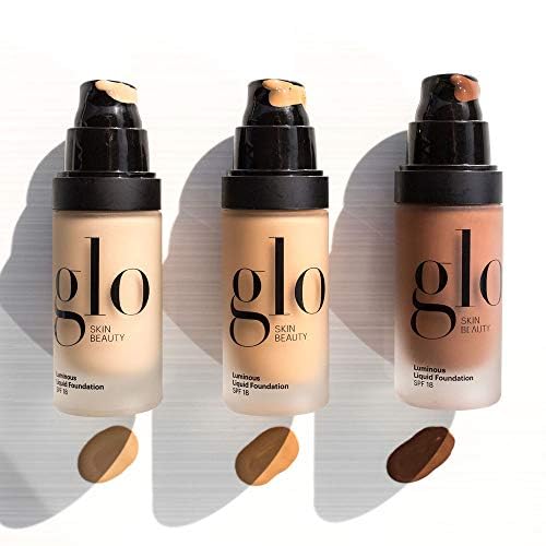 Glo Skin Beauty Luminous Liquid Foundation with SPF 18 (Alabaster) - Mineral Makeup, Improves Uneven Skin Tone, Smooths & Corrects Imperfections, Sheer to Medium Coverage, Dewy Finish
