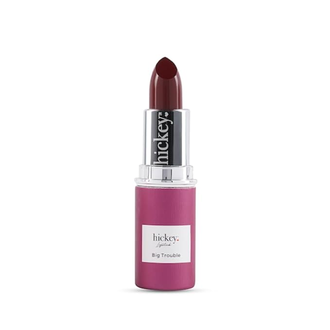 Hickey Lipstick Big Trouble Berry Wine Lipstick Refill - Hydrating & Moisturizing Shade, Lip Color for Women, Berry Lipstick Long Lasting, Gluten-Free & Vegan with Highly Pigmented