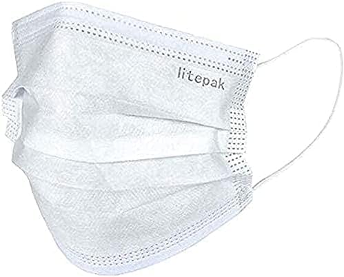 Litepak 125-Pack Disposable Face Mask Premium Comfort Earloops with Dispenser Box (White)