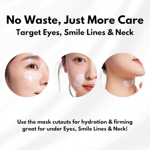 AntiWrinkle Deep Collagen Hydrogel Korean Face Mask 3 EA, Ultimate Hydration, Glowing Skin, Made in Korea