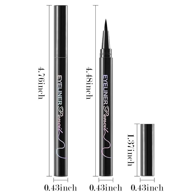 Liquid Eyeliner Set,12 Pack Matte Black Eye Liner Pen,Eye Ink Liner with Ultra-Fine Tip Makeup,Quick-Dry Eyeliner Pack,Glides on Smoothly,Smudge-Proof,Easy to Apply,Vegan Formula