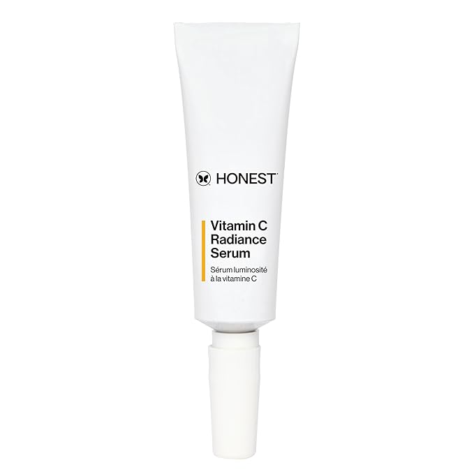 Honest Beauty Mini Vitamin C Radiance Serum | Improves + Brightens Skin Tone and Complexion | Gentle for Sensitive Skin, Fragrance Free, Vegan | Travel Size, .33 fl oz