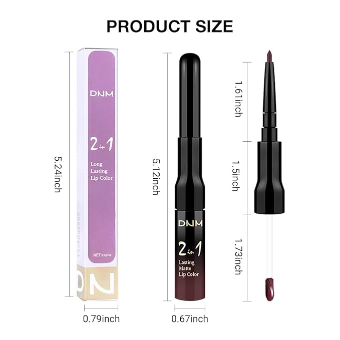 1Pcs 2 in 1 Deep Red Matte Lip Liner and Liquid Lipstick Stain Makeup Set for women, Red Long Lasting Smudge Proof Lip Tint Matte Finish Lip Gloss for All-Day Color Hold Easy to Use 17#
