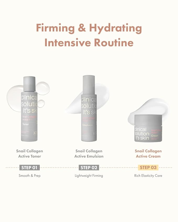 It'S SKIN Snail Collagen Active Cream 1.69 Fl Oz, rich hydrating & firming face cream with snail mucin, dual collagen and ceramide for pore care and long-lasting moisture, Korean Skincare