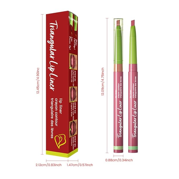 evpct Dusty Rose Triangle Lip Liner Pencil Stick for Women, Retractable Lips Liner Pen Triangle Tip for Sculpting & Filling & Plumping, Longwear Lipliners Pencil, Vegan Cruelty Free Lip Filler Plumper