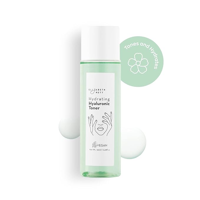Elizabeth Mott Hydrating Hyaluronic Toner - 2‑in‑1 Serum & Toner Hyaluronic Acid & Antoxyl Extract - Lightweight Korean Skincare for Hydration, Pore Minimizer & Glow – Vegan & Cruelty-Free, 150 ml