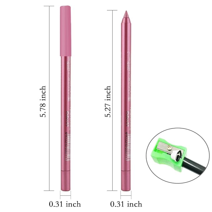 evpct 3Pcs Shimmer Pink & Shimmer Peach Red & Rose Red Gel Glitter Eyeliner Pencils Set for Women Waterproof Smudge Proof lapiz de ojos delineador de ojos contra el agua Eye Liner Makeup 03 04 21
