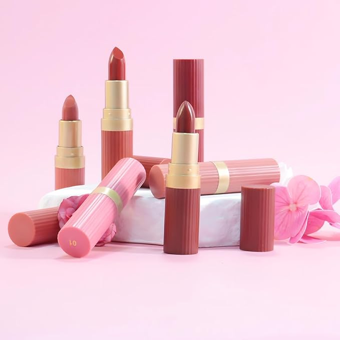 3Pcs Metallic Lipstick for Women,Lightweight Shimmer Frosted Lipstick,Glitter Lip Gloss Stain Long Lasting Waterproof Smudge Proof 24 Hour Full Coverage Lip Makeup,Vegan(04,05,06)