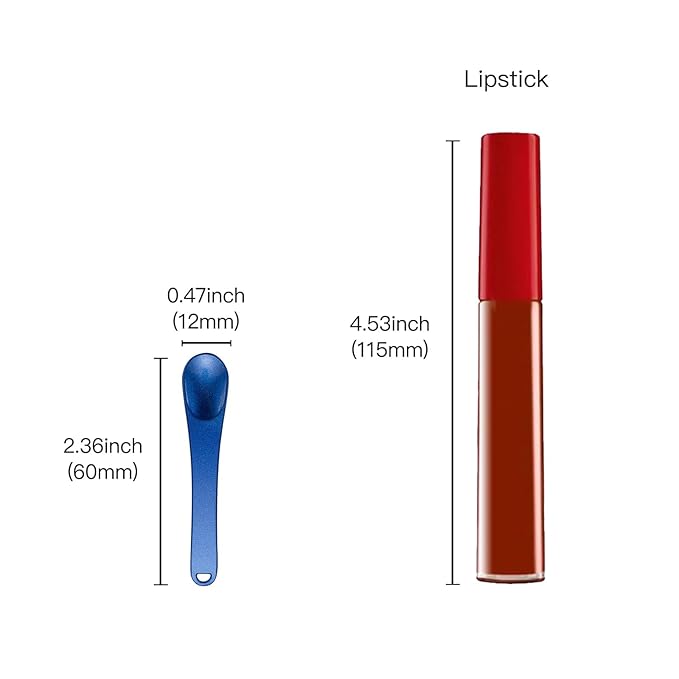 Tekson 6 Pieces Metal Cosmetic Skincare Spatula, Mini Mask facial Reusable Scoop, Makeup Beauty Spoons for Cream, Lotions, Moisturizers(Blue)