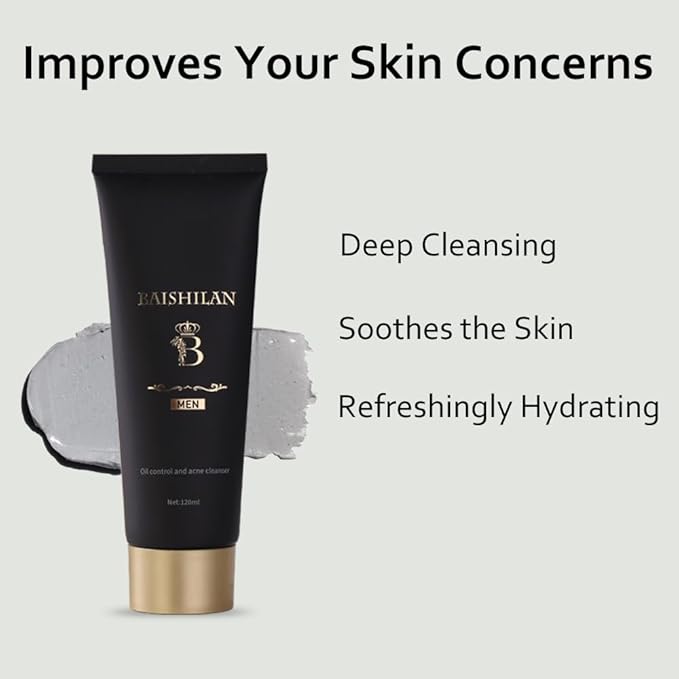 Daily Energizing Facial Cleanser - Deeply cleanses, Oil control,restores dry,Men's only,tired skin, Suitable for all skin types