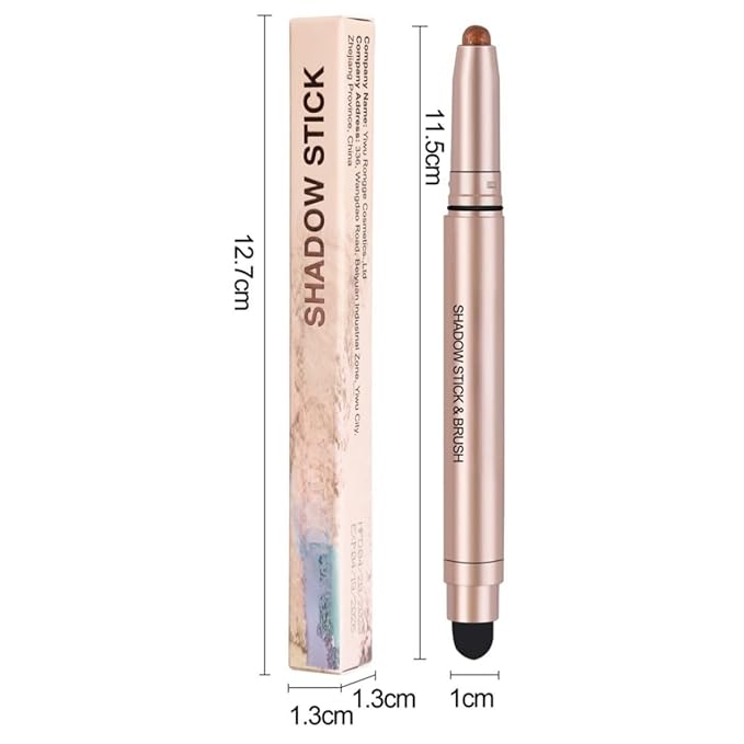 Long-Lasting Cream Eyeshadow Stick Shimmer Finish Easy Apply with Built-in Smudger Blendable Dark Green