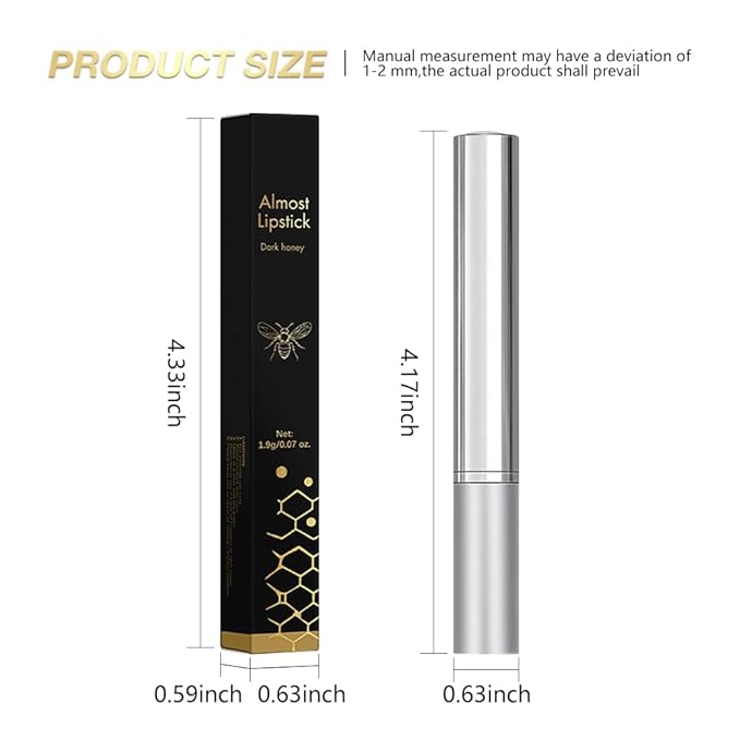 Honey Lipstick Tinted Lip Balm, Sheer Hydrating Lip Stain for All Skin Tones, Natural Lightweight Lips Gloss Makeup for Women, Vegan & Cruelty-Free