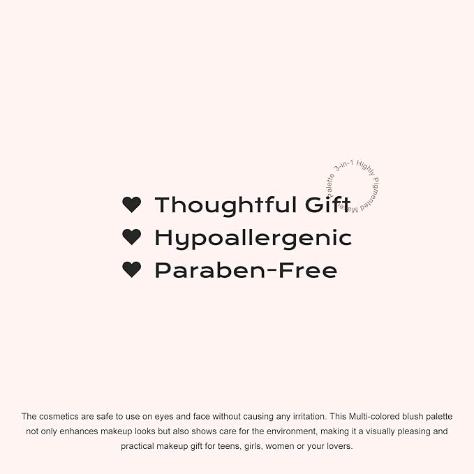 Color Nymph Ultra-Creamy Blush Highlighter Bronzer Stackable Makeup Palette | 3-IN-1 Multiuse Matte & Long-Lasting Cream Powder, Makeup Stacks for Travel | Vegan & Cruelty-Free - Sunset Kiss