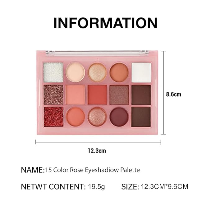 Eyeshadow Palette Makeup โ Neutral Nude Matte & Shimmer Eyeshadow Palette, High Pigment Waterproof Glitter Eye shadow,Blendable Pink, Brown, Rose Gold Eye Makeup (F-02#, 1 Count (Pack of 1))