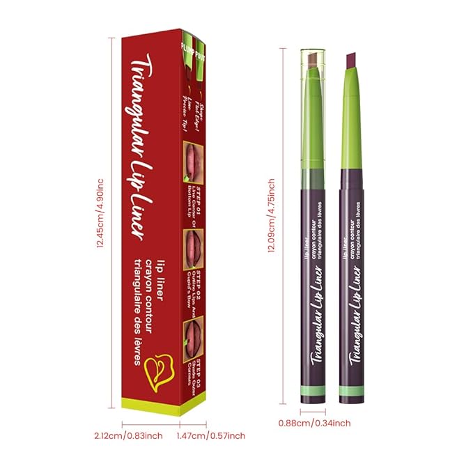 evpct Dark Purple Triangle Lip Liner Pencil Stick for Women, Retractable Lips Liner Pen Triangle Tip for Sculpting & Filling & Plumping, Longwear Lipliner Pencil, Vegan Cruelty Free Lip Filler Plumper