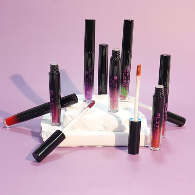 Golden Brown Metallic Lipstick for Women,Glitter Sparkling Liquid Lipstick,Long Lasting Waterproof Lightweight Comfortable Non-Drying Bold Dark Lip Gloss for Gothic Stage Makeup,Vegan