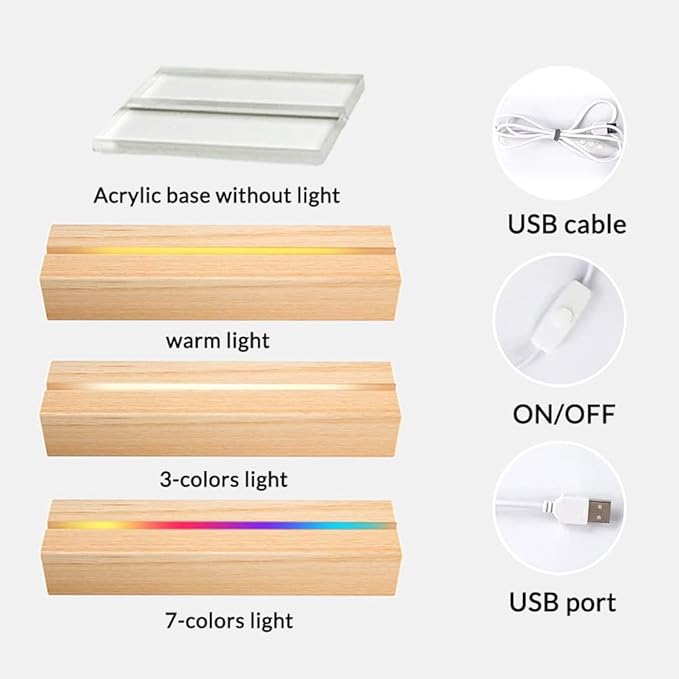 Custom Picture Frames with Photo, Personalized Photo Frame with Night Light, Customized Picture Frame, Personalized Christmas Birthday Gifts for Women, Men, Baby, Kid, Pet, Friend, Family