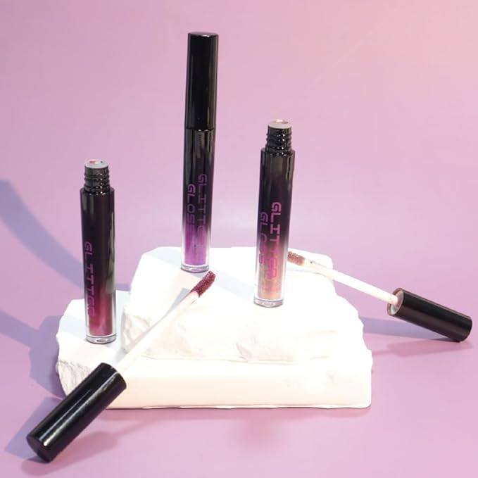 Taupe Purple Dark Purple Metallic Lipstick for Women,Glitter Sparkling Liquid Lipstick,Long Lasting Waterproof Lightweight Non-Drying Bold Dark Lip Gloss for Gothic Stage Makeup,Vegan