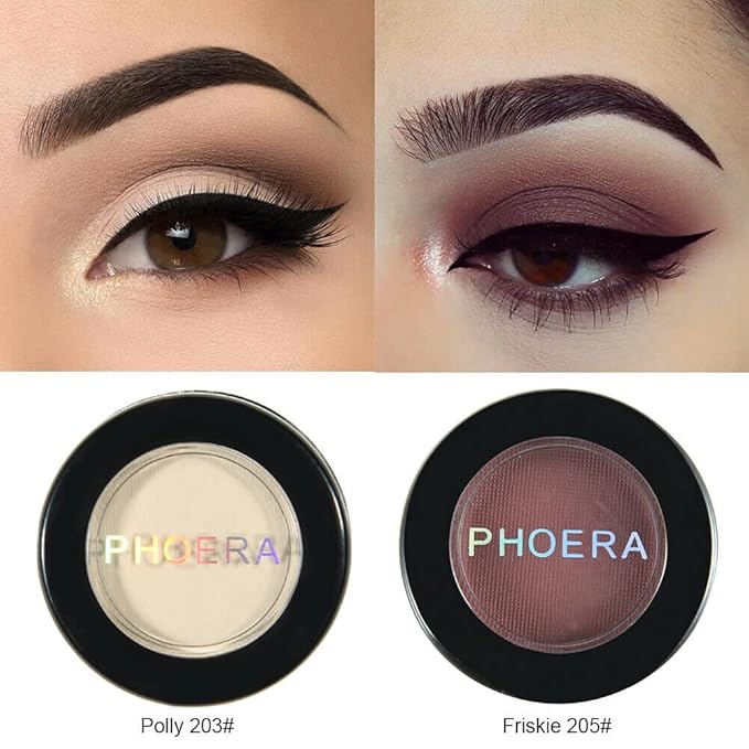 Phoera AQUAPURITY Waterproof Long Lasting Matte Eyeshadow Palette in 12 Pigment Color Face Powder Eye Shadow Cosmetic Cream Makeup Cosmetic (201 WHITE)