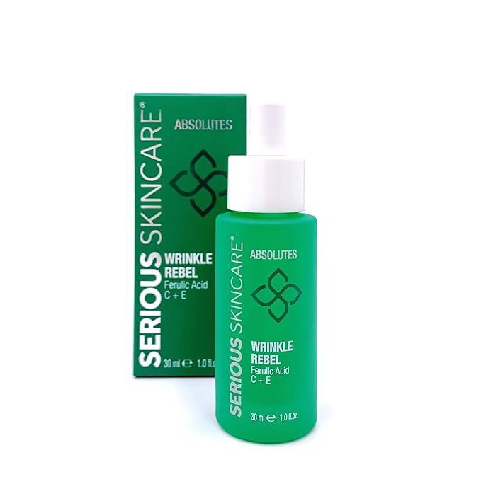 Serious Skincare - Vitamin C, E and Bakuchiol Wrinkle Rebel Anti-Aging Facial Serum - For Fine Lines, Wrinkles and Dark Spots - Even Skin Tone - Brighter Complexion - 1 Fl. Oz.