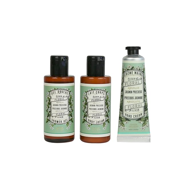 Panier des Sens - Jasmine Set for Women - Body Lotion + Shower Gel + Hand Cream - Christmas Gift for Her - Body Care Kit with 96% Natural Ingredients - Self Care Gifts for women