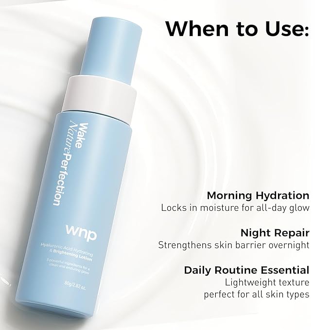 WNP Hyaluronic Acid Hydrating & Brightening Lotion: 4D Hyaluronic Acid, 2% Niacinamide, 377, Vitamin C Deep Moisture & Radiance Boosting Facial Moisturizer Vegan SkinCare for All Skin Types