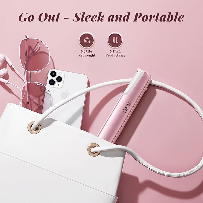 Dermaplane Razor for Women Face, BNU Facial Hair Remover for Anti-Aging - Rechargeable - LED Light - Sonic Edges - 3 Speeds, Ergonomic Handle Face Dermaplaning Tool 10 Weeks, Pink