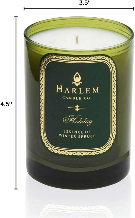 Harlem Candle Co. Holiday Luxury Candle, 11 oz Glass Jar, Double Wick, Soy Wax, Gift Box, Wild Berry, Rose, Absinthe, Angelica, Strawberry Musk, and Birchwood, 80 Hour Burn
