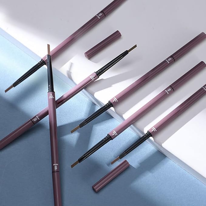6 Pcs Dark Brown Eyebrow Pencils for Women,with Spoolie Brush,Eyebrow Pencil Soft Textured,Waterproof Sweat-proof for Fills in Sparse Areas and Gaps Create a Natural Eye Brow,Vegan & Cruelty-Free