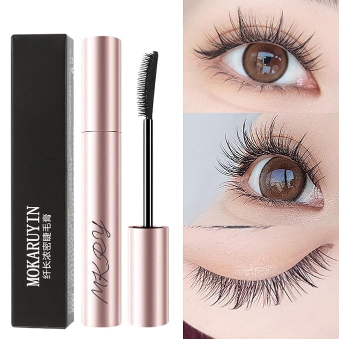 Mascara Women Waterproof Sweatproof Smudge-Free Slim Curl Long Lasting Hold Base Layering Thick Extend Lashes (Brown)