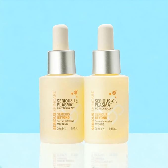 Serious Skincare - Beyond Intensive Vitamin C Serum for Face - 60 Day Facial Treatment for Healthy Glowing Skin and Brightening - Smoothes Lines, Pores and Fades Dark Spots - 2 Piece Anti-Aging Set