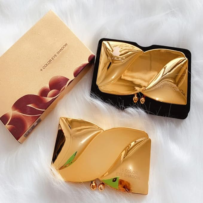 Gold Eye Shadow Eyeshadow Palette Shimmer - 10 Colors Sparkly Eyeshadow Glitter Highly Pigmented Long Lasting Waterproof Sweatproof Professional Nudes Warm Natural Neutral Smoky Cosmetic Eye (# 01)