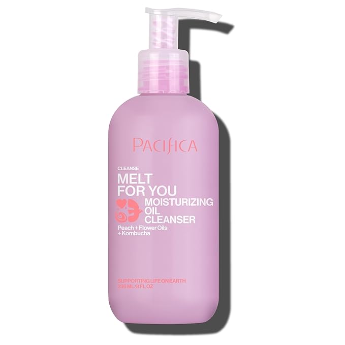 Pacifica Melt For You Facial Cleansing Oil – Hydrating Daily Face Wash & Makeup Remover Oil Cleanser for All Skin Types, Gentle Non-Comedogenic, Vegan, Clean Beauty, Dermatologist Tested 8 fl oz