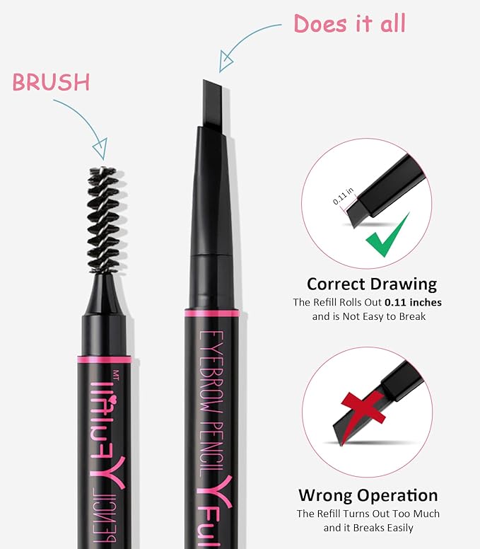Black Eyebrow Pencil - Women's Waterproof Brow Pencils