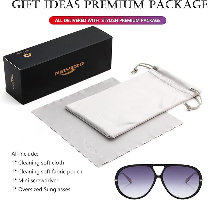 AIEYEZO Oversized Aviator Sunglasses Women Men Fashion Retro Big Frame Sun Glasses Designer Ladies Shades