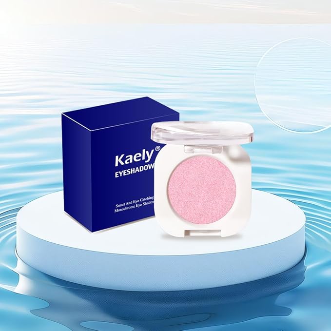 Pink Single Shimmer Eyeshadow Makeup, Neutral Powde Eye Shadow for Women, Bright Light Pink Rose Glitter Sparkle Singles Eyeshadow Palette Pigmented Waterproof, Girls Monochrome Eyeshadows Gift