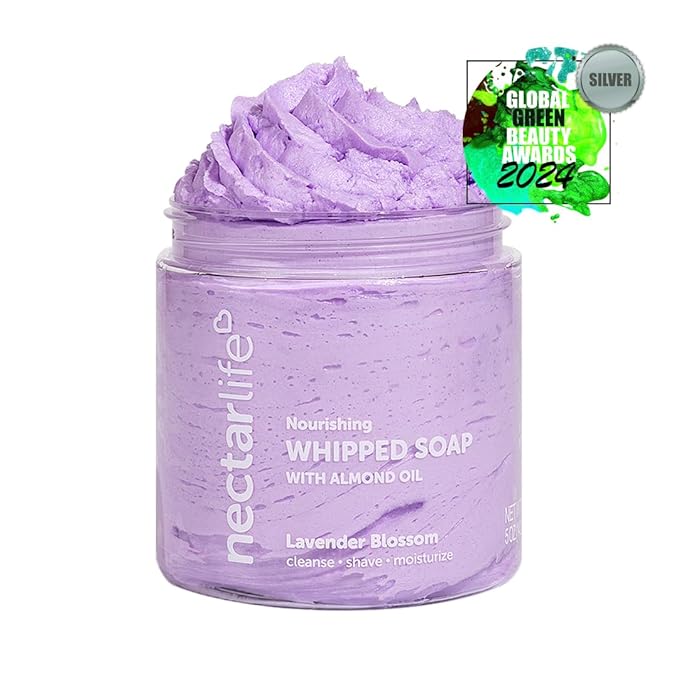 Nectar Life Lavender Blossom Nourishing Whipped Soap and Shave Butter with Almond Oil, Set of 3, 5 Oz each