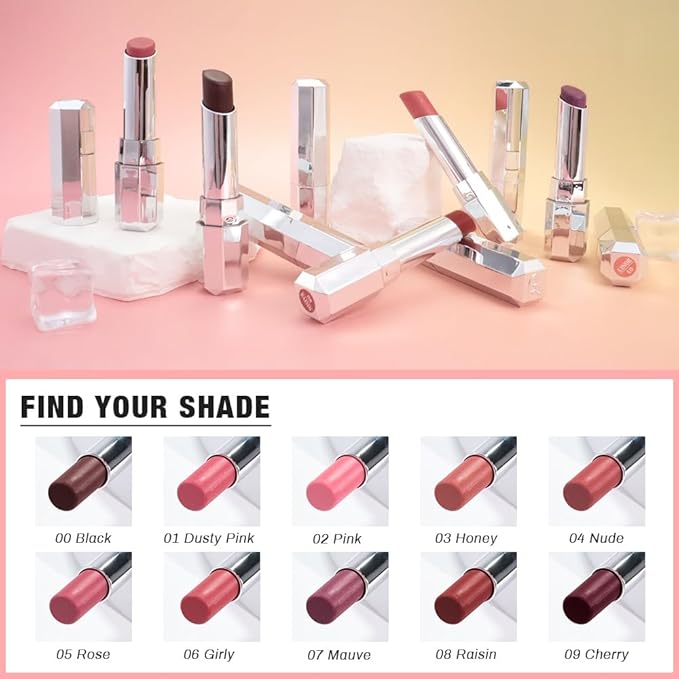 evpct Nude Honey Lipstick Tinted Lip Balm, Sheer Hydrating Shine Tinted Lipstick for Women, Moisturizing Lip Color, Nourishing Tinted Lip Balm Plumper Gloss Stain, Glossy Shiny Finish, 04 Nude