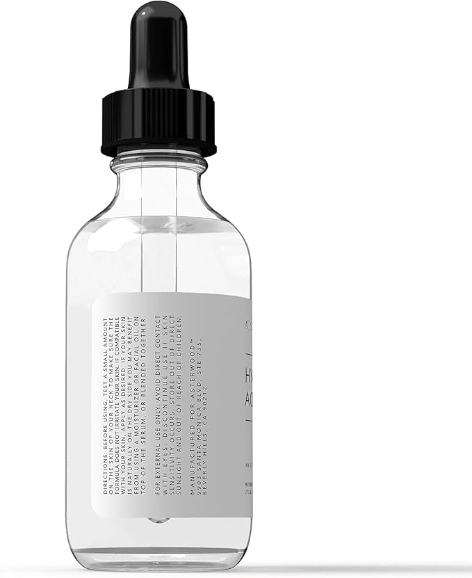 Asterwood Hyaluronic Acid Serum for Face - Plumping, Anti-Aging, Hydrating - Fragrance-Free - 1 Fl Oz