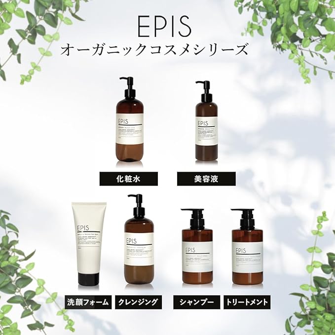 EPIS Facial Cleansing Foam, Organic 6.8 fl oz (200 ml), Large Capacity, Dark Foam, Additive-Free, Natural Citrus Scent