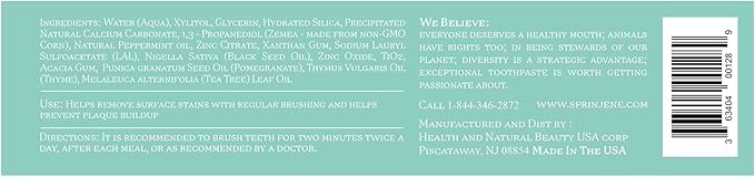 SprinJene Natural Total Care Fluoride Free Toothpaste – Patented Formula with Black Seed Oil & Zinc – Dry Mouth Toothpaste for Fresh Breath & Strong Teeth – Made in The USA (4 Pack)