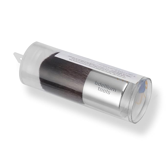 Bdellium Tools Professional Makeup Brush - Studio Series 995 Kabuki - With Soft Synthetic and Natural Mixed Fibers, For Full Coverage Application (Silver, 1pc)