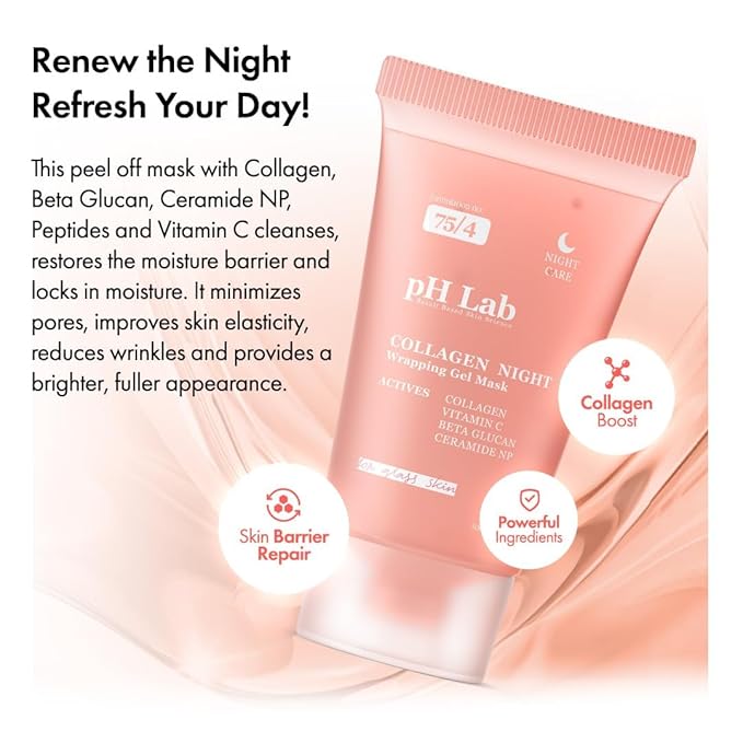 Collagen Night Wrapping Mask, Increases Skin Elasticity, Glass Skin Face Mask For Firming, Keeps Glowy & Hydrated, 1.69 Fl Oz (Pack of 1)