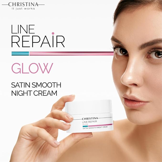 -CHRISTINA- Line Repair Satin Smooth Night Cream | Pore Minimizer Formula Night Face Cream | Rejuvenate, Nourish, and Hydrate Your Skin | Suitable for Fat, Combination, Normal Skin 50ml / 1.7 fl.oz