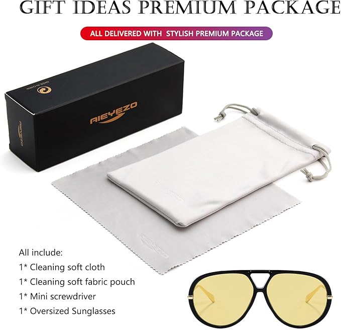 AIEYEZO Oversized Aviator Sunglasses Women Men Fashion Retro Big Frame Sun Glasses Designer Ladies Shades