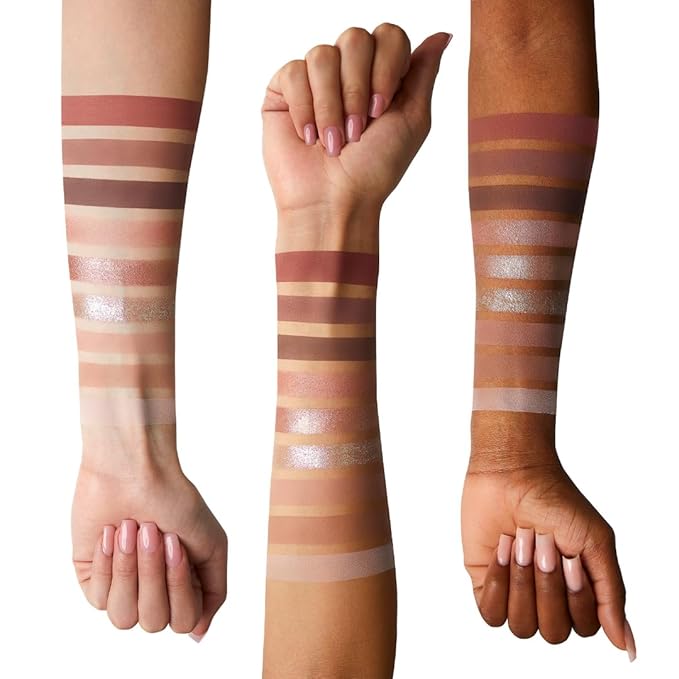 Honeybee Gardens Timeless Magnolia Eye Shadow Palette, 9 Shades, Matte and Shimmer Finish, Neutral Browns and Pinks, 0.45 oz