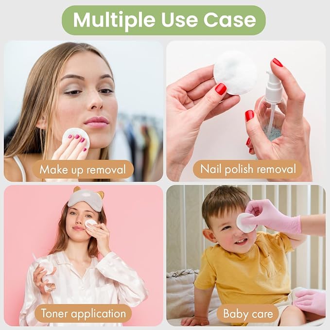 Intrinsics Premium Cotton Ovals (100 Count) – Dual-Sided 3” Medium-High Absorbency Large Cotton Pads, Lint-Free Hypoallergenic Cotton for Makeup Removal, Cleansing, and Exfoliation