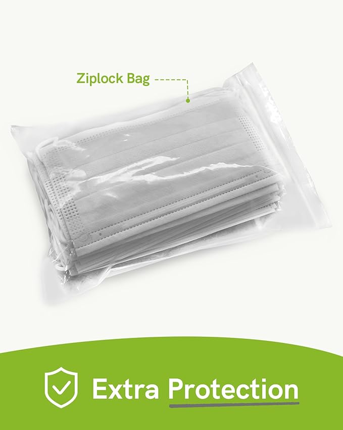 FriCARE Disposable Face Masks, 3-Ply ASTM Level 3 Medical Grade, FSA/HSA Eligible, Breathable & Comfortable for Allergy/Sun Protection, 50 Pack Gray