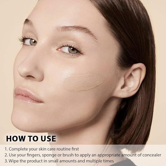 Kaely Under Eye Concealer for Older Women, Color Correcting Full Coverage Concealer for Dark Circles, Puffiness, Redness, Corrector de ojeras, Waterproof Anti Aging, Natural Matte Finish, light W